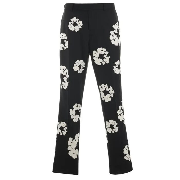 Black SAINT Mxxxxxx x DENIM TEARS Cotton Wreath Slacks