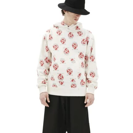 White Saint Mxxxxxx x Readymade Red Heart Printed Hoodie