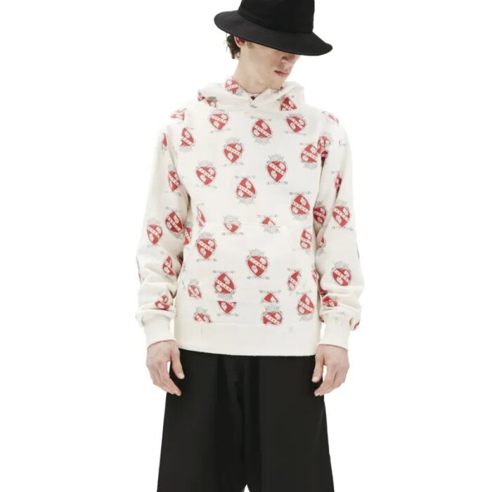 White Saint Mxxxxxx x Readymade Red Heart Printed Hoodie